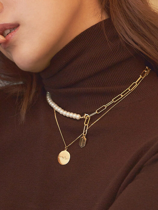 Silver 925  Twoway Ever Pearl Necklace & Bracelet