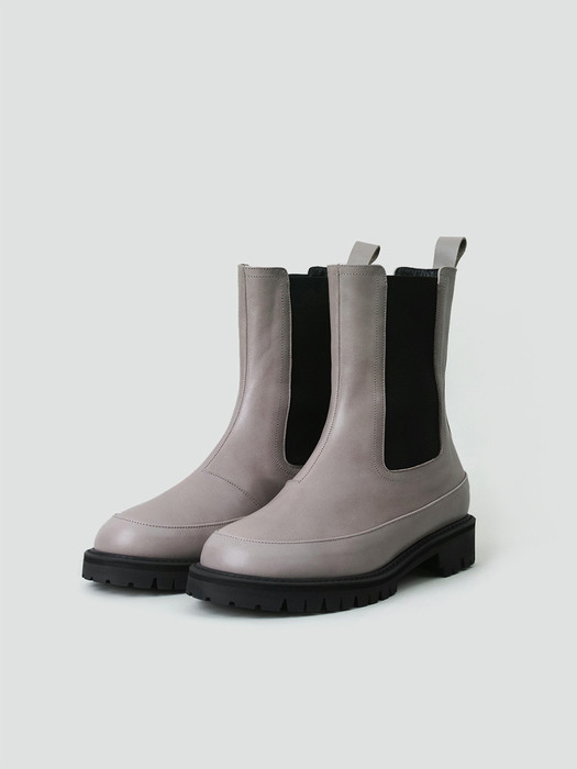 Chunky Sole Chelsea Boots - Dove Grey (기모안감)