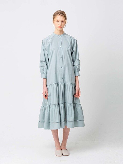 Shirring tiered Dress_MINT