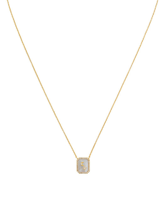 [14k gold filled] Nacre Mignon Cubic Square Necklace_NZ1135