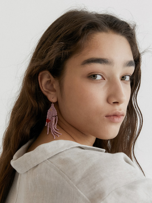 Pink Cotton Earrings