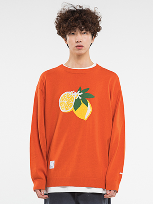Lemon Knit Crewneck Orange (MCUCA8002)