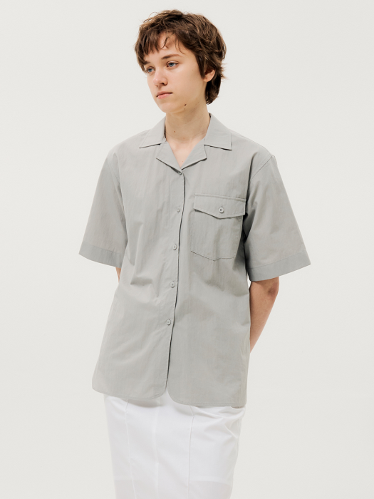 One Pocket Short Sleeve Shirts Grey