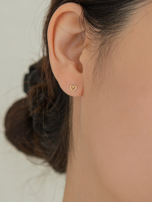 14K Gold Lovely Heart Piercing, Earrings (14k골드) s12