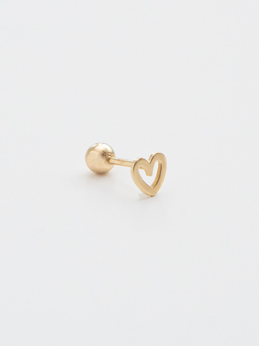 14K Gold Lovely Heart Piercing, Earrings (14k골드) s12