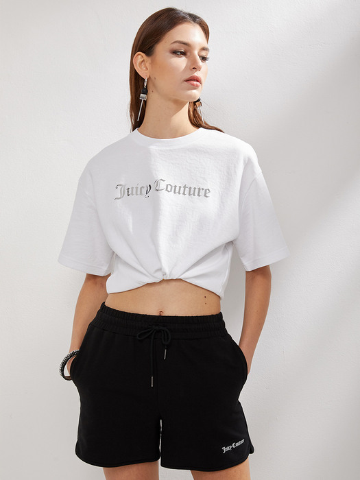 쥬시 로고 프린트 크롭트 티셔츠JC Mini Logo Fitted T-shirts_WHITE