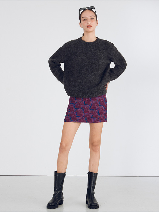 Jacquard Mini Skirt_Purple