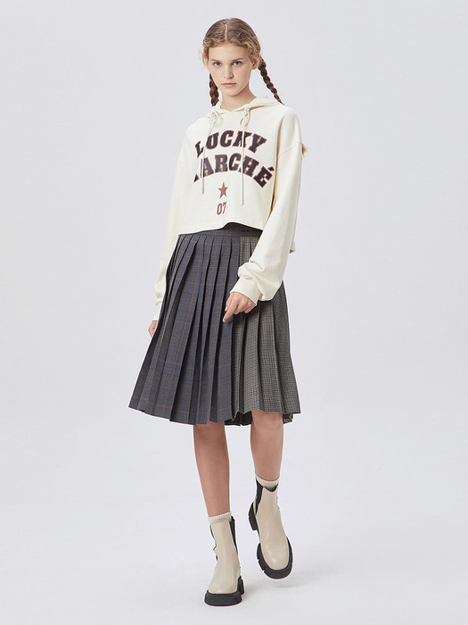 Contrasted Check Skirt_QWKAX21610GYX