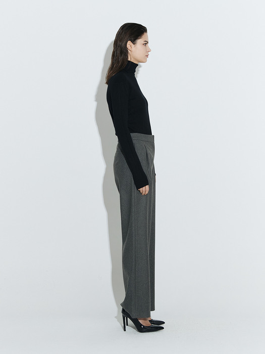 Wool-Rich Banding Trouser [Grey]