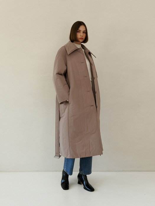 OVER FIT FADDED COAT BEIGE