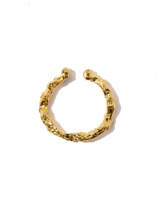 Textured ring earcuff Gold