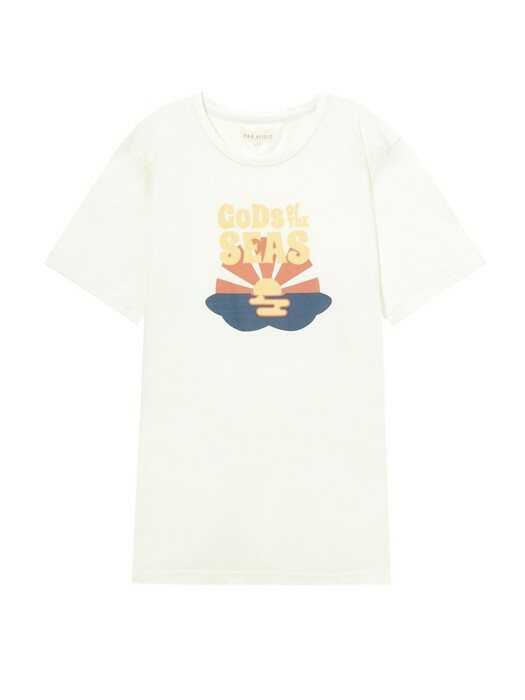 [FAR AFIELD] 화이트 GODS OF THE SEAS 그래픽 코튼 티셔츠 (RATS1EFA2WT)