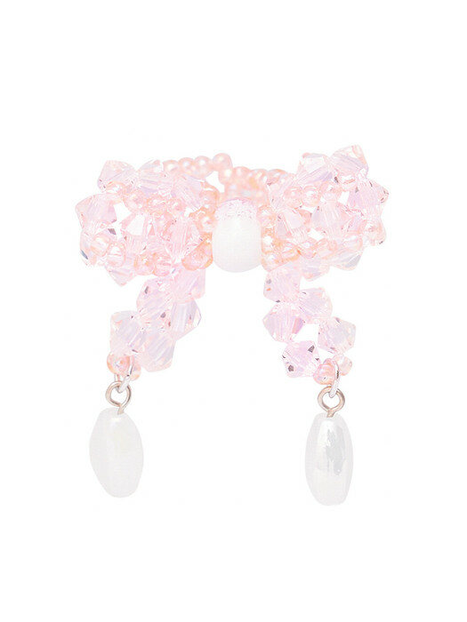 Ceramic Point Beads Ring (Baby Pink)