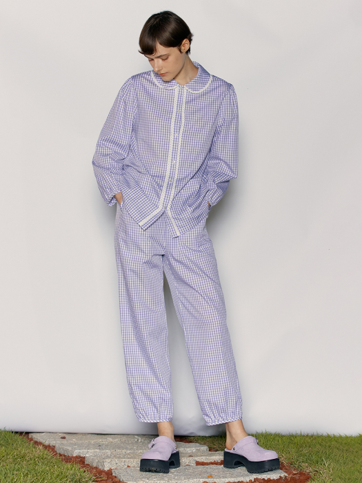 Lace Pajama Pants_Lilac-Check