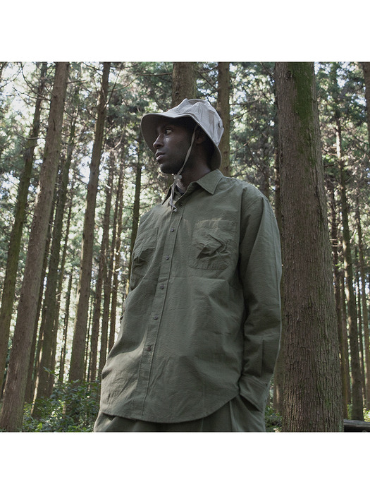 [DUBLIN]NATURE OVERFIT SHIRTS_OLIVE