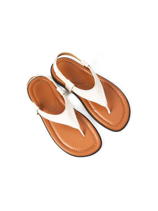 20mm Pacific Leather Flip-flop Sandal (WHITE)