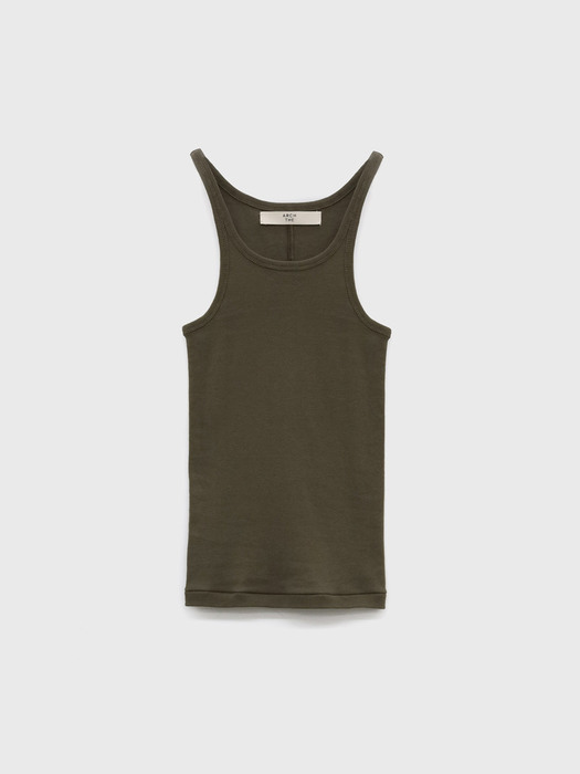 Sleeveless Jersey T-shirt / Khaki