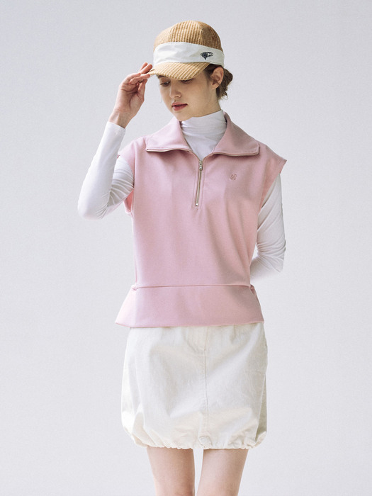 하프 집업 베스트(핑크) _ Half Zip-Up Vest(Pink)