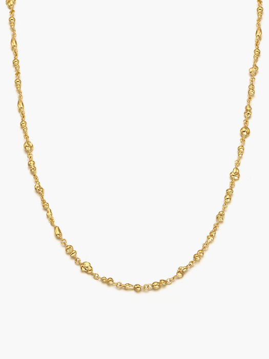 [Silver] Sand Grain Chain Necklace n075