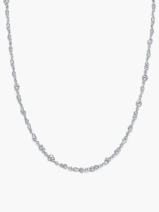 [Silver] Sand Grain Chain Necklace n075