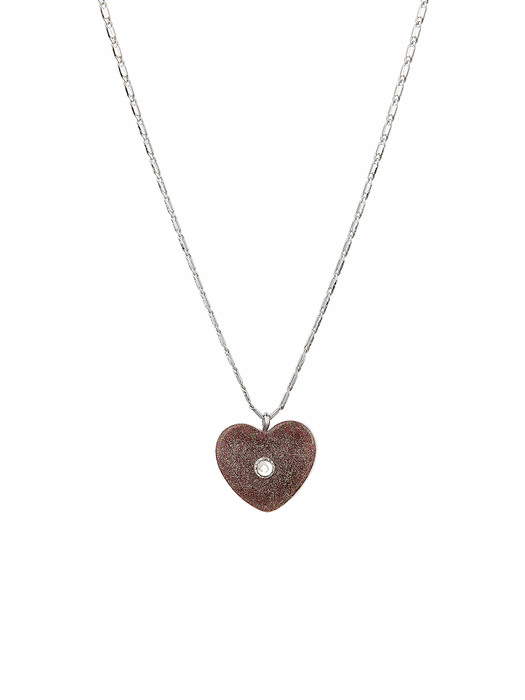 Pearly Brown Heart Necklace