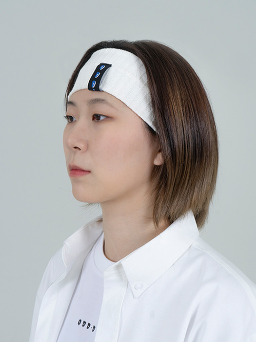 ODD Label Cotton Hairband_White