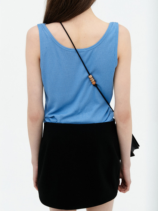 Layered sleeveless basic set. Sky blue