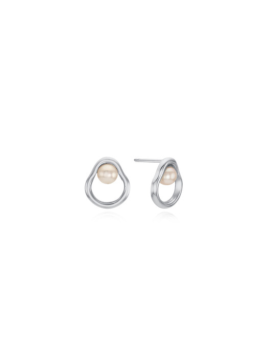 [Silver] Fairy hide and seek pearl earrings e114