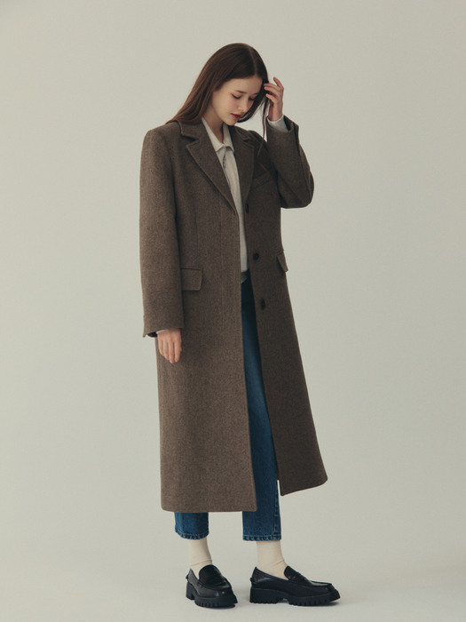 [X LOOKAST] Single Hidden Button Coat (3 Colors)