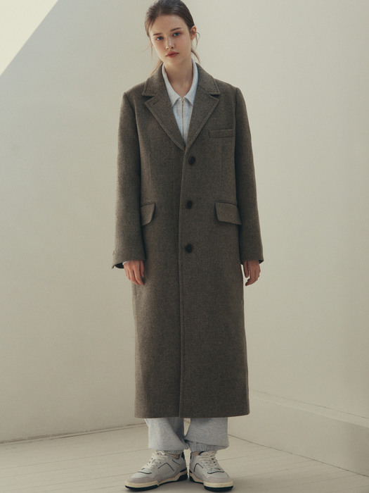 [X LOOKAST] Single Hidden Button Coat (3 Colors)