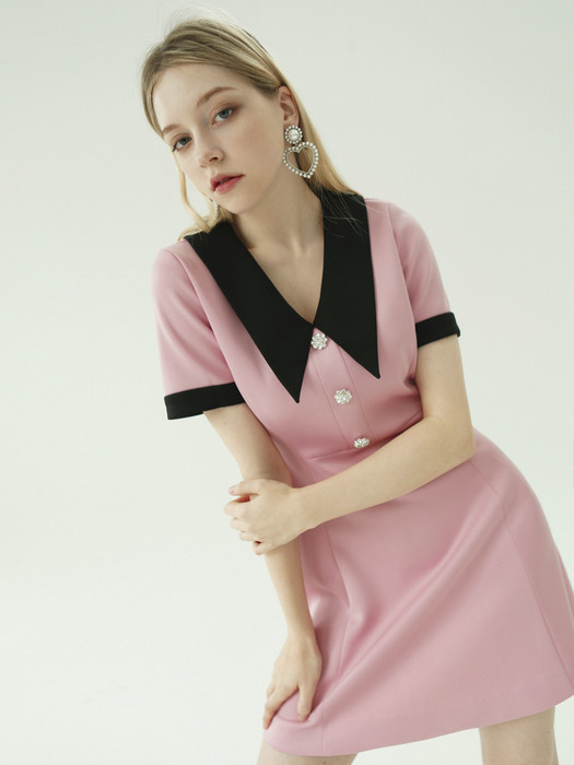 Present collar dress (Pink)