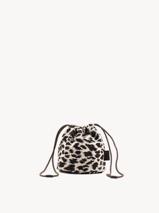 Leopard pattern mini Bucket bag (brown)