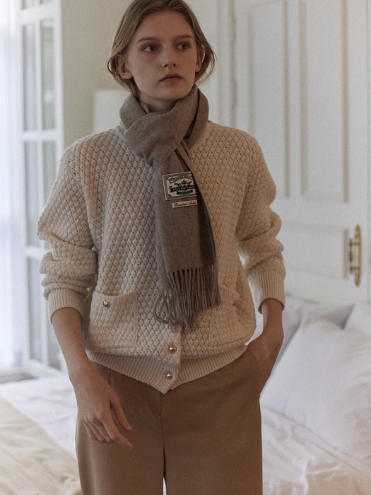 Daily wool muffler - Oat Beige