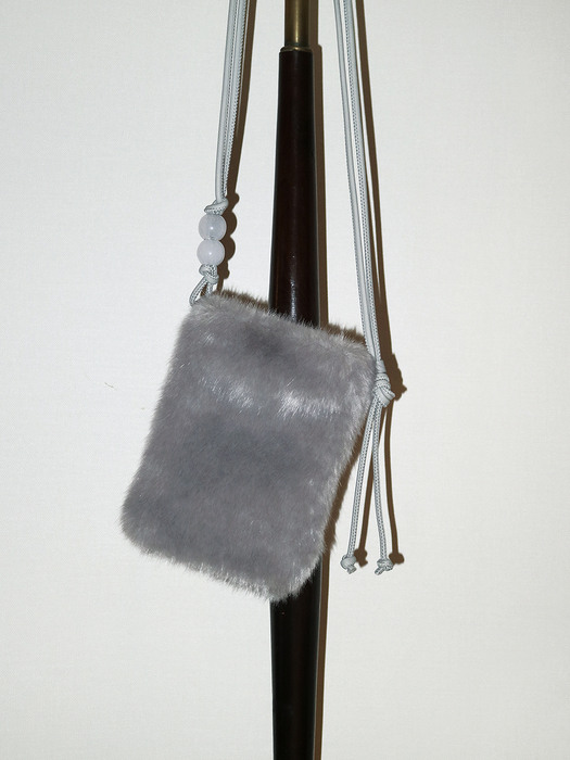 Fur Mini Cross Bag [Grey]