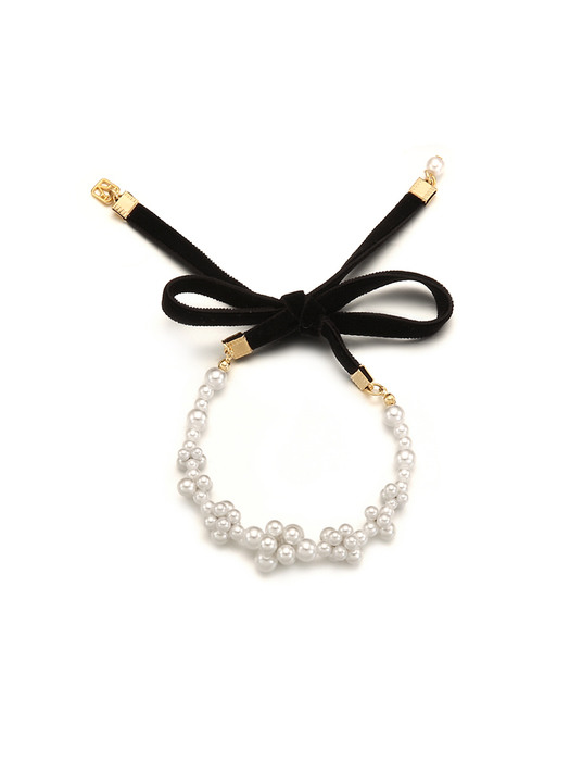 White Berry Pearl Velvet Bracelet_VH229DBR001B