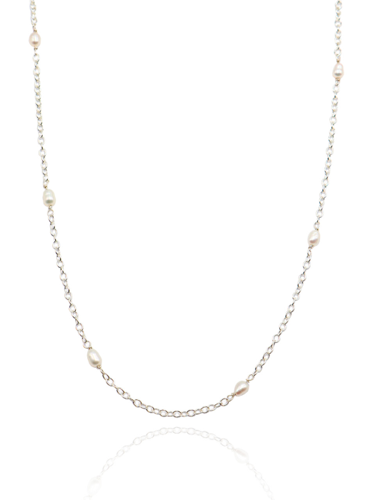 Fresh-water-pearl Etoile Silver Necklace In412 [Silver]