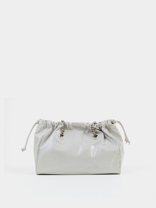 CH. SQUARE TRAWSTRING BAG, LIGHT GRAY