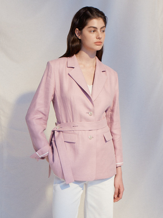 [Linen] Belted Linen Jacket _ 2color