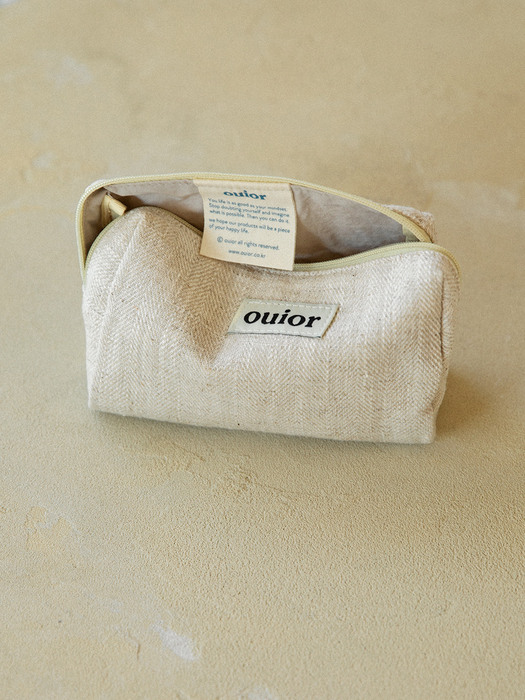 ouior everyday pouch - herringbone beige