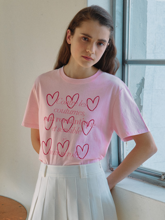 HEART COLOR T-SHIRTS LIGHT PINK