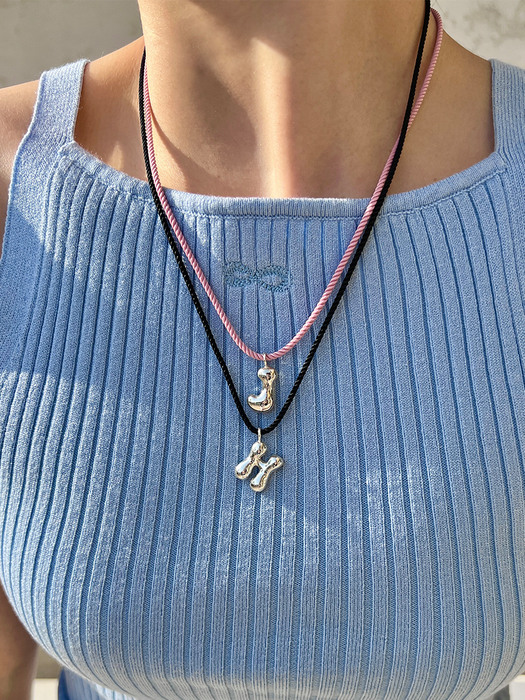 Flow Initial String Necklace (2color)