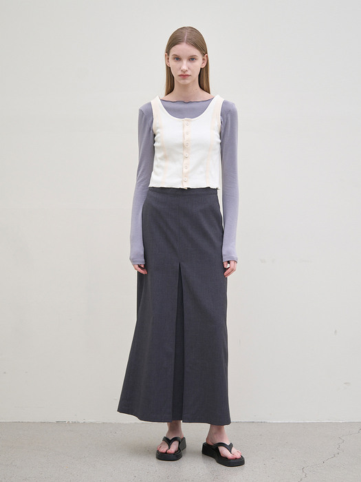 H-line Maxi Skirt (Blue)