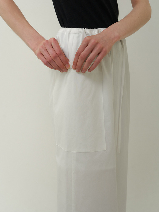 side pocket long skirt (off white)