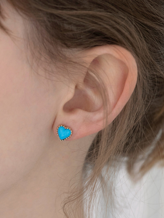 blue mini heart earrings