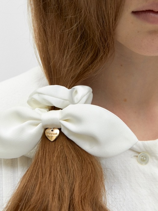 ruban scrunchie - ivory