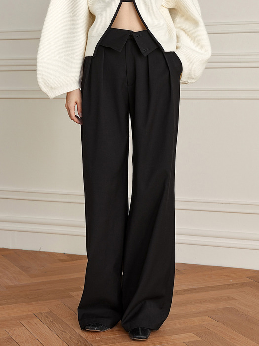 YY_Triple button high waist pants