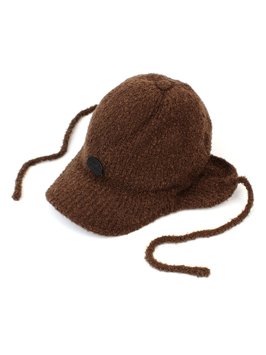 Knit Brown Earflap Cap 귀달이모자