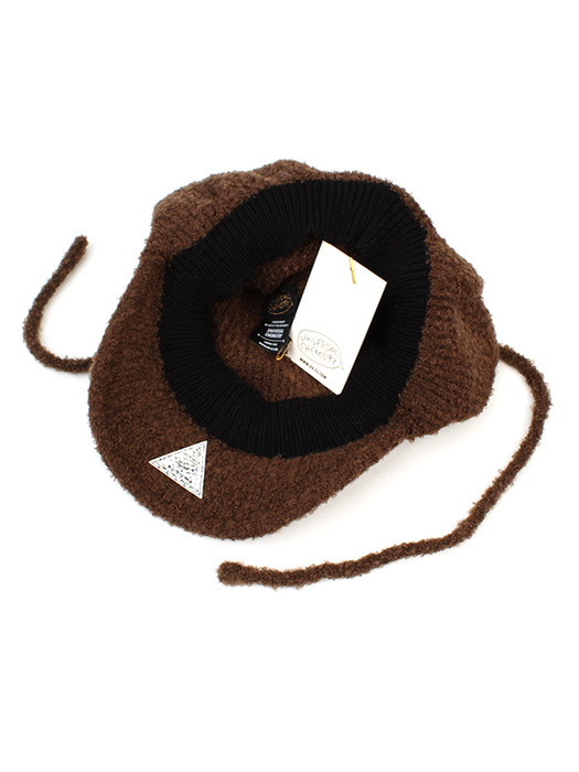 Knit Brown Earflap Cap 귀달이모자