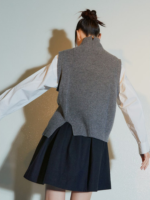 Wool Volume Mini Skirt  Black (KE3X27M025)