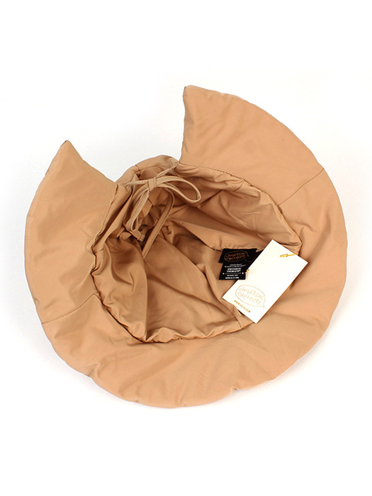 Padding Beige Backopen Bucket Hat 패딩모자